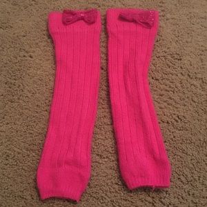 Pink leg warmers